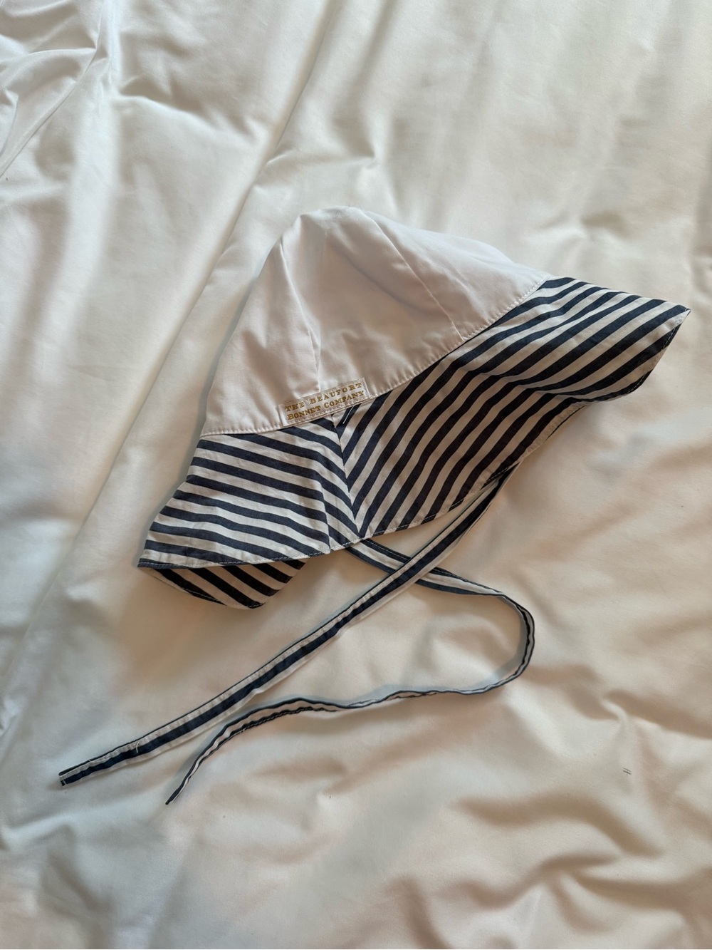 The Beaufort Bonnet Company gray Blue and White stripe Sun Hat for Kids